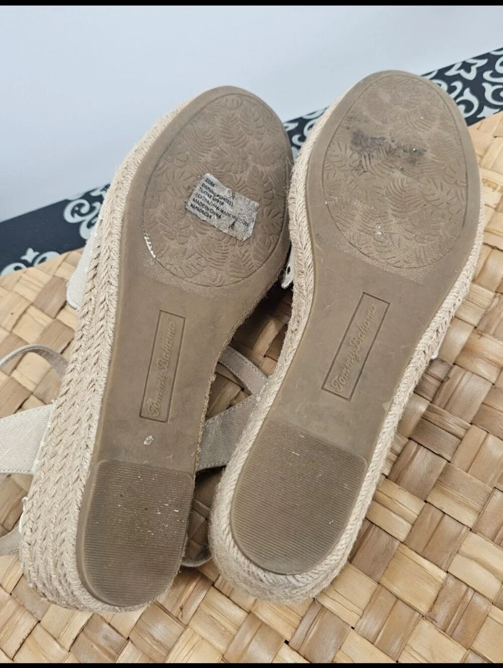 Western Eyelet Espadrille Cream Sandal Size 10